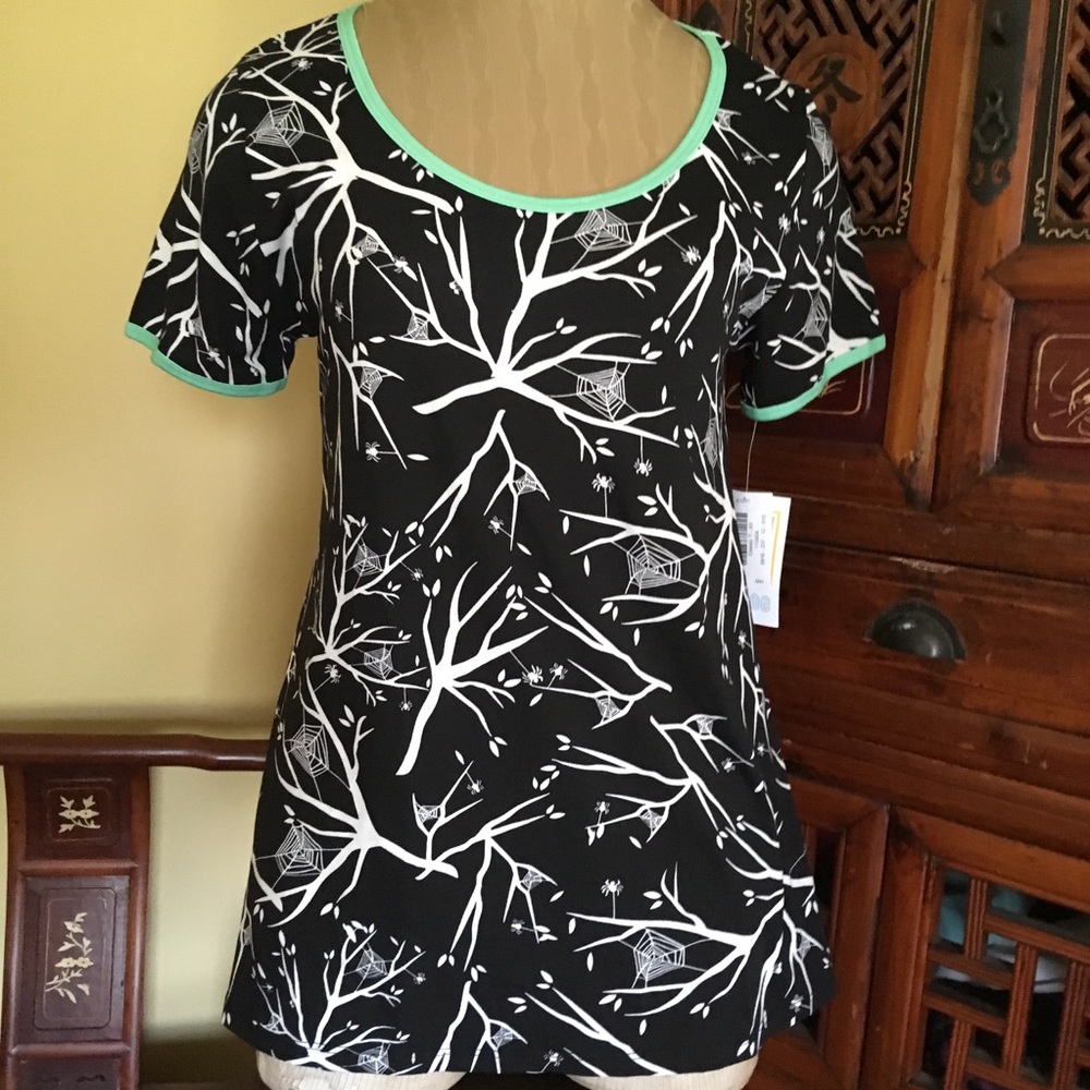Lularoe Classic Tee in spooky trees & webs print!